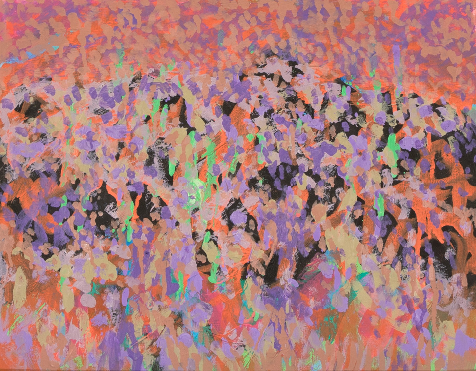 Nogales #80 is an original oil on panel painting measuring 14 × 18 inches, completed in 2007 by American Expressionist Landscape painter Bud Holman.