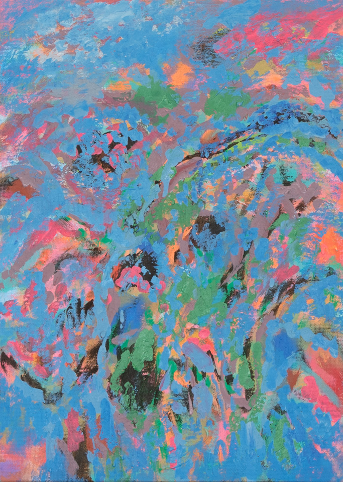 Nogales #96 is an original oil on board painting measuring 20.5 × 15 inches, completed in 2015 by American Expressionist Landscape painter Bud Holman.