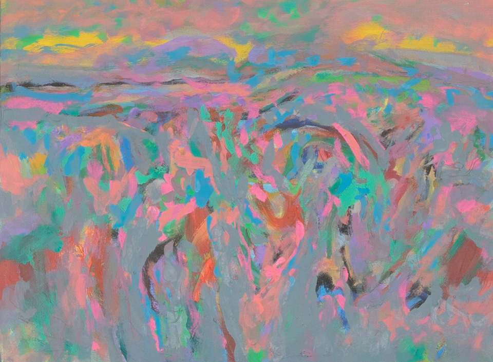 Rancho Hermosa #14 is an original oil on canvas painting measuring 12 × 16 inches, completed in 2015 by American Expressionist Landscape painter Bud Holman.