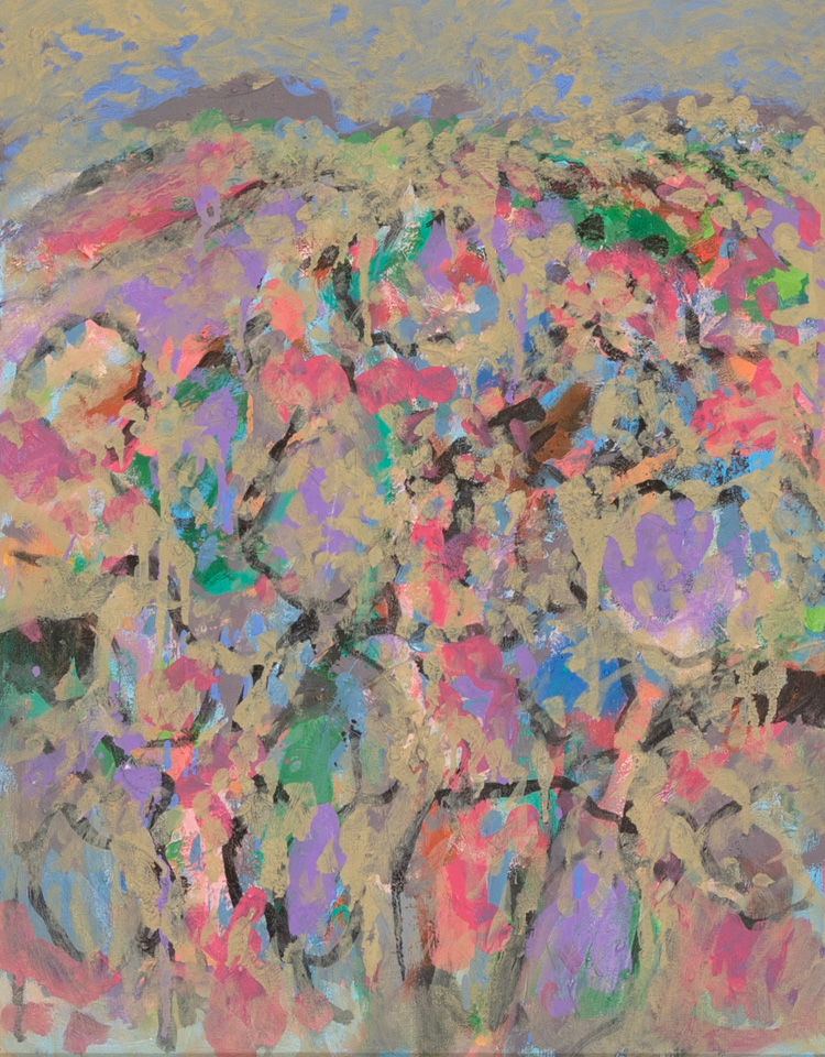 Morocco #40 is an original oil on panel painting measuring 20 × 16 inches, completed in 2002 by American Expressionist Landscape painter Bud Holman.