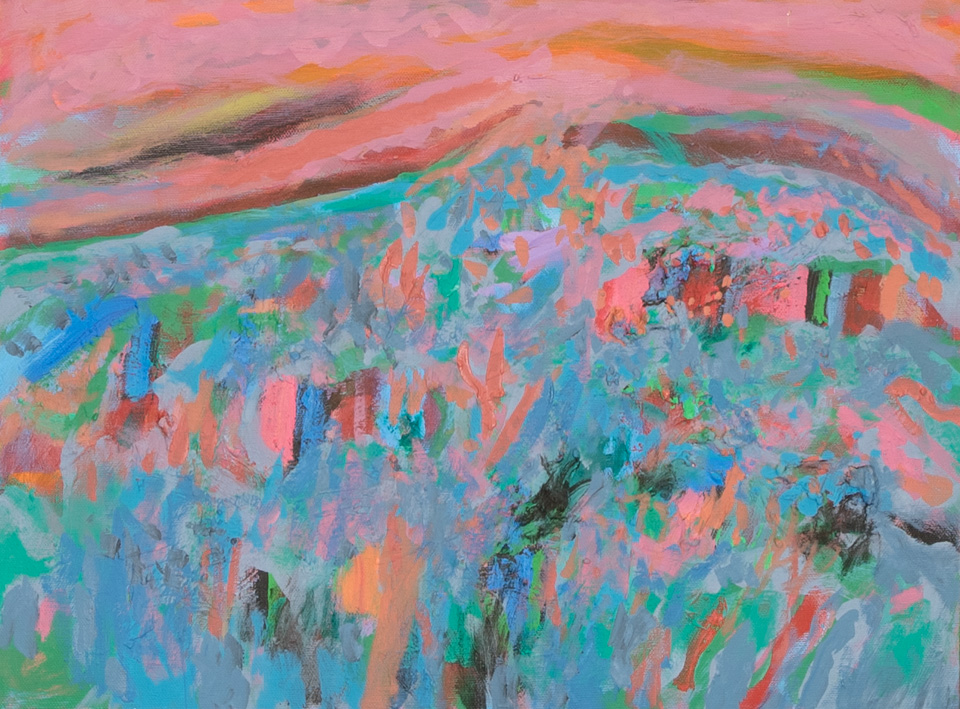 Nogales #168 is an original oil on canvas painting measuring 12 × 16 inches, completed in 2005 by American Expressionist Landscape painter Bud Holman.