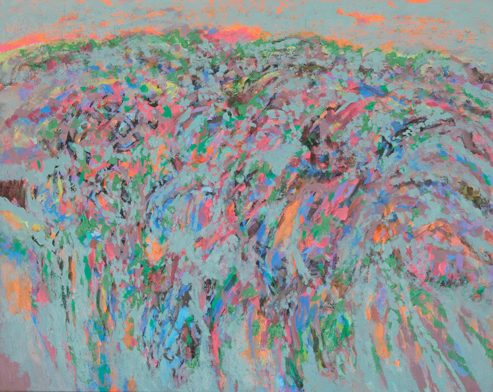 High Sonoran Desert Landscape #3 is an original oil on masonite painting measuring 24 × 30 inches, completed in 2007 by American Expressionist Landscape painter Bud Holman.